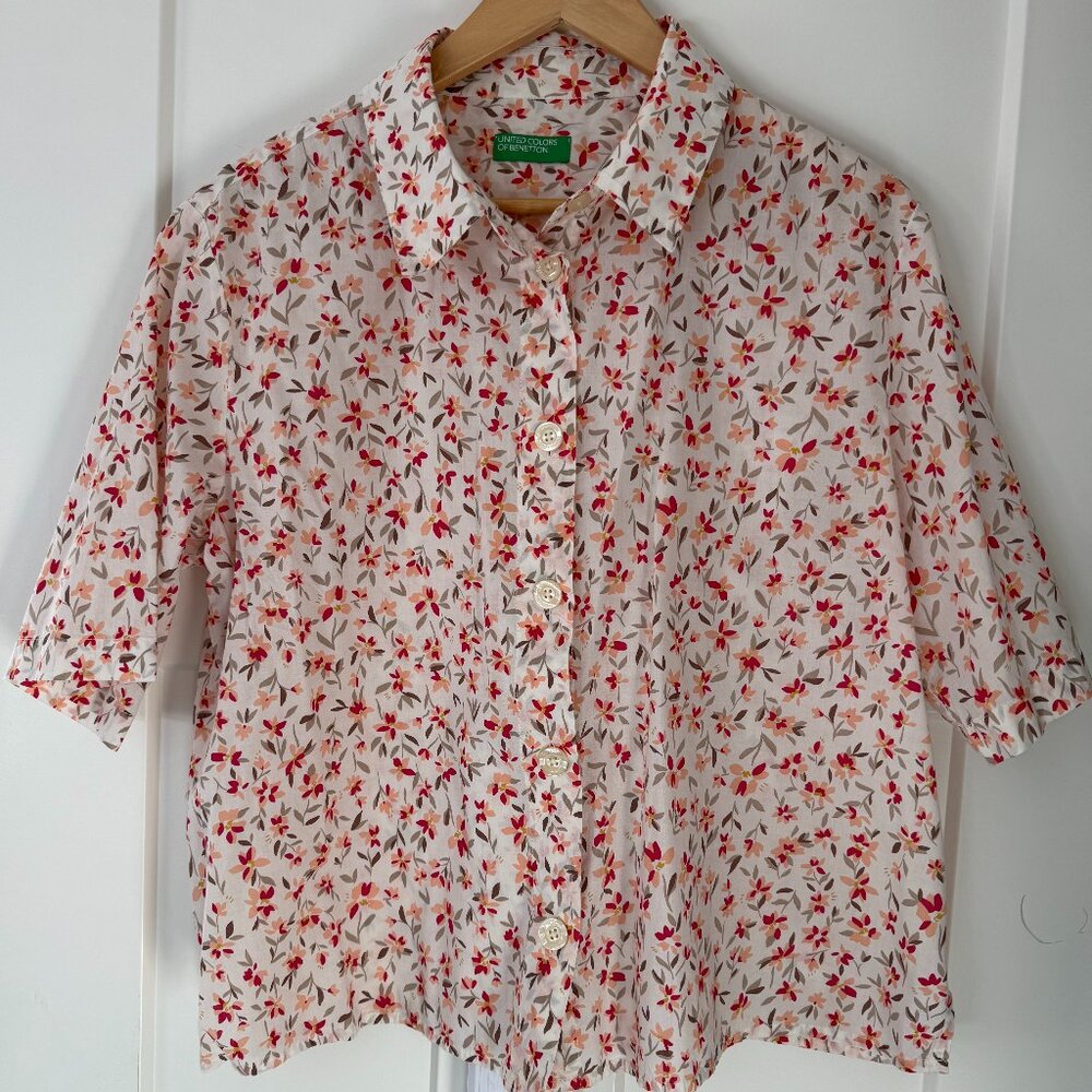Bennetton 100% Cotton Short Sleeve Shirt